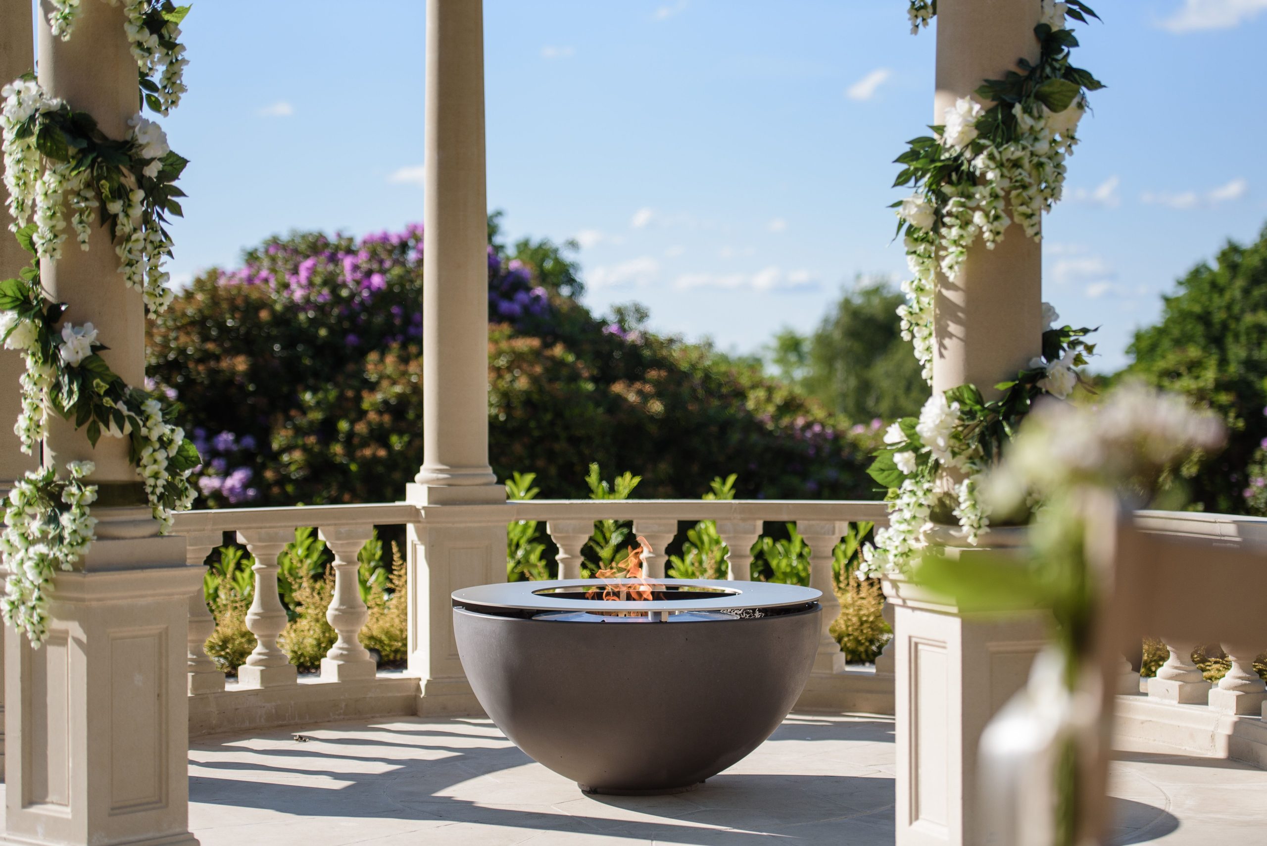 Hemi firepit at The Spa Hotel, Tunbridge Wells, Kent